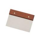 Grattoir à pâte en acier inoxydable avec manche en bois dur, 4 x 6 pouces