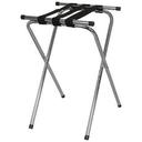 Powder Coated Deluxe Tray Stand with Double Bar and 3 Straps, 19.5 x 15 x 31.5 inch