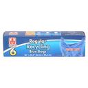 Blue Recycling Bag with Super Ties, 6 count