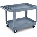 UC452523 Polypropylene Gray Bin Top 2 Shelf Utility Cart, 45 X 25 in