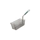 Rectangular Wire Fry Basket with Green Plastic Handle