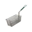 Rectangular Wire Fry Basket with Green Plastic Handle