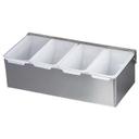 Stainless Steel 4 Compartment Bar Caddy with Plastic Inserts