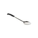 Conventional Stainless Steel Slotted Serving Spoon with Black Plastic Handle