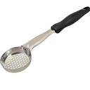 6432320 Heavy Duty Stainless Steel Antimicrobial One-piece Perforated Round Spoodle with Black Nylon Handle, 3 oz Capacity