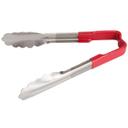 4780640 Stainless Steel One-piece Scalloped Tong with Red Kool-touch Handle, 6 in Length