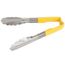 4780650 Stainless Steel Antimicrobial One Piece Scalloped Tong with Yellow Kool-touch Handle, 6 in Length