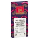 Grizzly 72 Percent Cocoa Dark Chocolate with Raspberries Bar