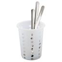 Polypropylene White Perforated Flatware Cylinder