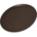 1600GR2076 Griplite 2 Fiberglass Round Brown Serving Tray, 16 in