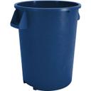 84103214 Bronco Polyethylene Blue Round Trash Can, 32 gal Capacity