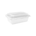 White Plastic Rectangular Container with Lid