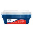 38 oz Rectangular Blue Meal Prep Container with Lid