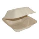 No PFAS Added Sugarcane Blended Compostable Hinged-Lid Container