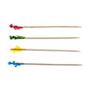 4 inch Assorted Color Wood Frill Toothpick