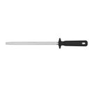 Chrome Plated Round Sharpening Steel with Black Handle