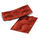Siliconflex Alimentary Silicone 5 Cavities Half Egg Mold 4 x 2.87 x 1.41 in