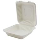 Bagasse 1 Compartment Hinged Container