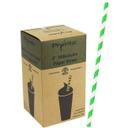 Green Stripe Milkshake Wrapped Paper Straw