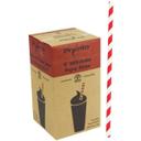 Red Stripe Milkshape Wrapped Paper Straw
