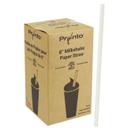 White Milkshape Wrapped Paper Straw