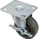 ALL1201213 High Temperature Caster Plate with Break, 4 in OD