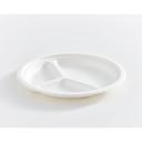 Compostable Bagasse Round 3 Compartment Fibre Plate