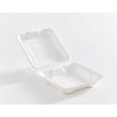 Compostable Bagasse Fibre Hinged Clamshell Container 8 x 8 in