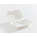 Compostable Bagasse Fibre Hinged Clamshell Container 9 x 6 in