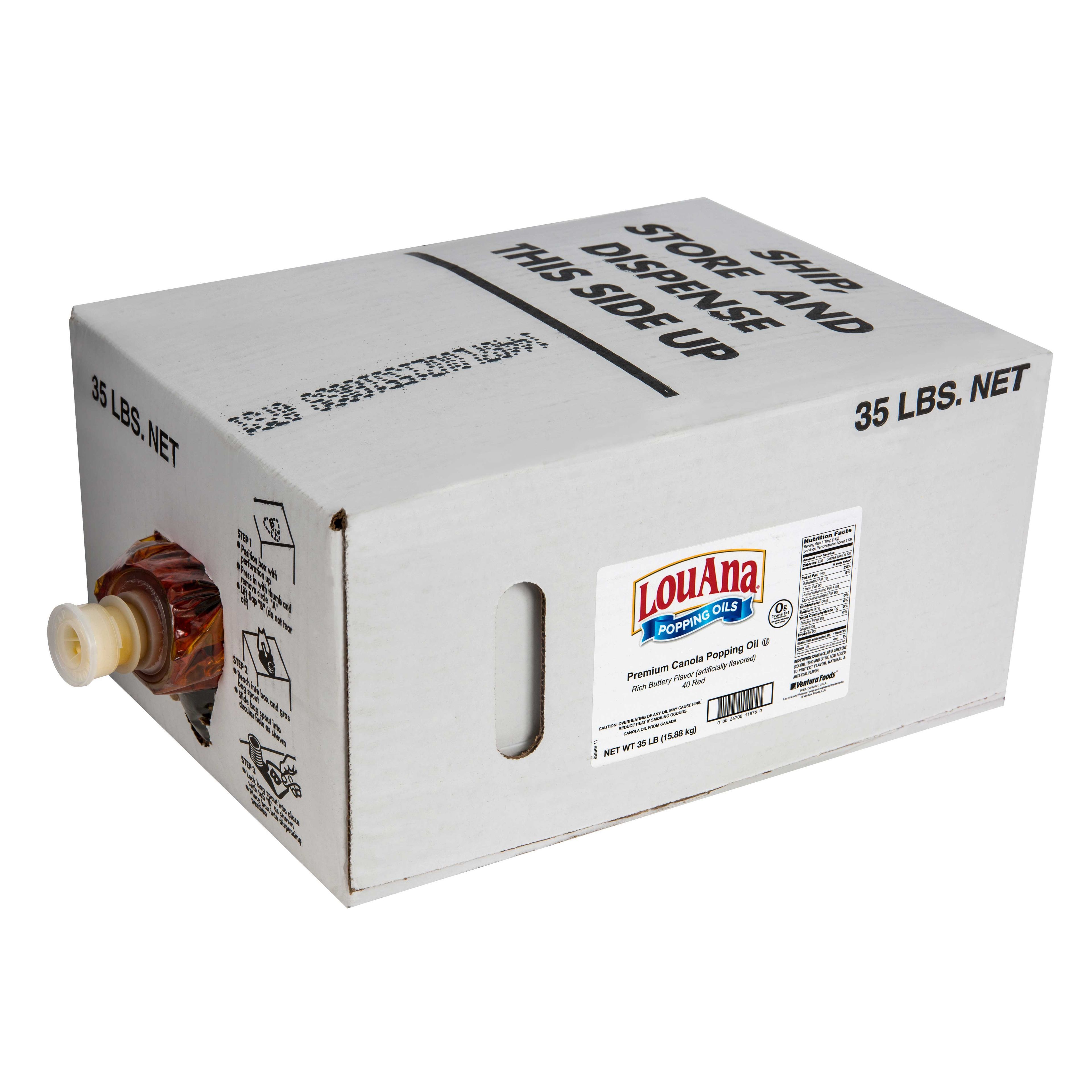 Louana No Trans Fat Canola Popping Oil, 35 Pound