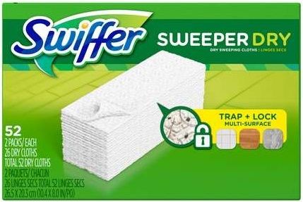 Swiffer Unscented Dry Cloth, 52 Count -- 3 Per Case