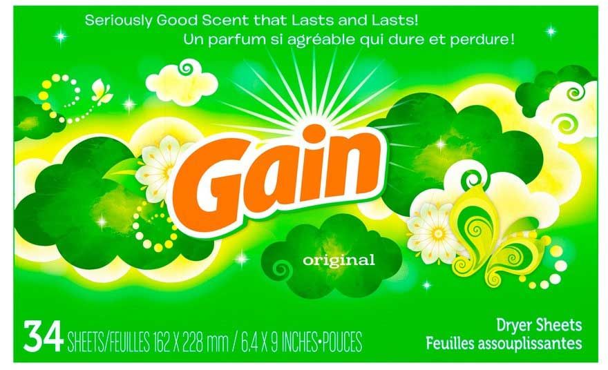 Gain Original Fresh Fabric Softener Dryer Sheets, 34 Count -- 12 Per Case