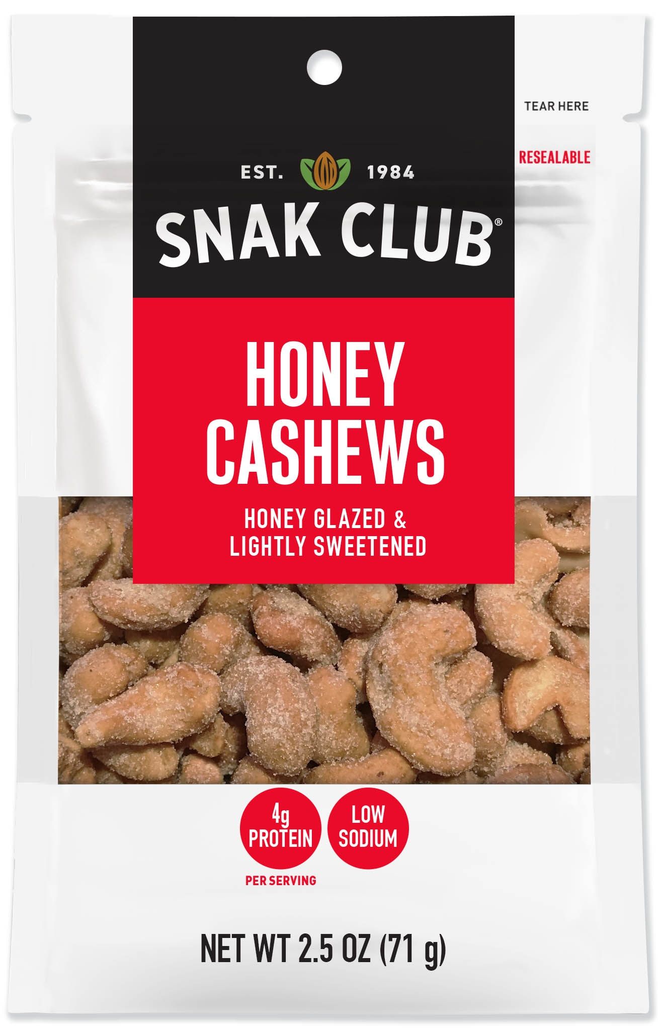 Snak Club Honey Cashews, 2.5 Ounce -- 6 Per Case