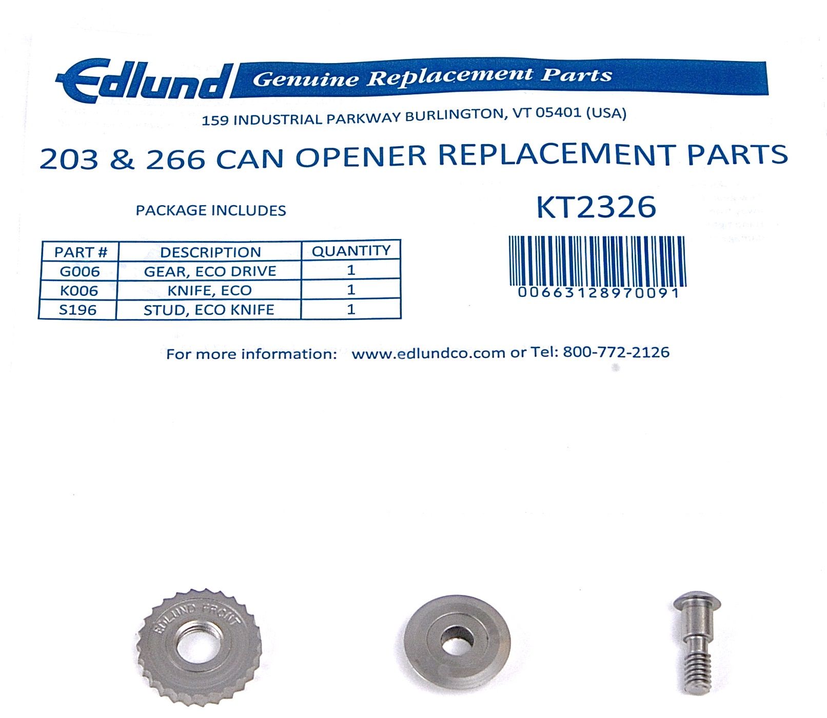 Edlund Knife And Gear Replacement Kit