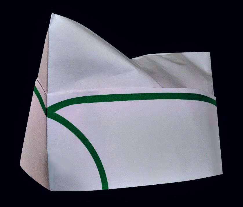 Cellucap Green Stripe Crown Overseas Cap, 100 Count -- 10 Per Case