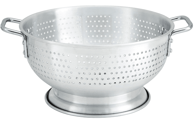 Winco Aluminum Colander With Base And Handle, 11 Quart -- 6 Per Case