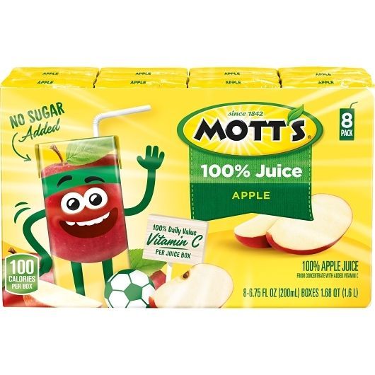 Mott's 100 Percent Apple Juice Drink, 6.75 Ounce, 8 Per Packet -- 4 Per Case