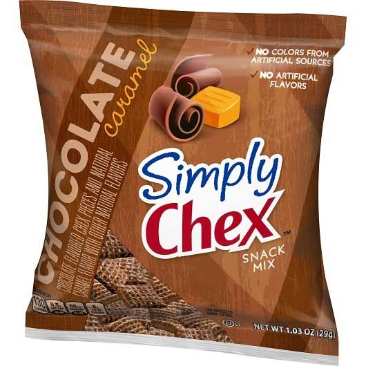 Chex Simply Chocolate Caramel Cereal Pieces, 1.03 Ounce -- 60 Per Case