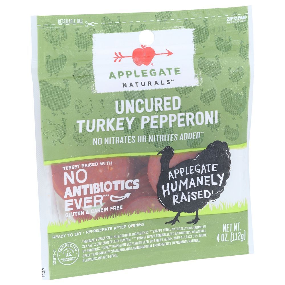 Applegate Naturals Uncured Turkey Pepperoni, 4 Ounce -- 16 Per Case