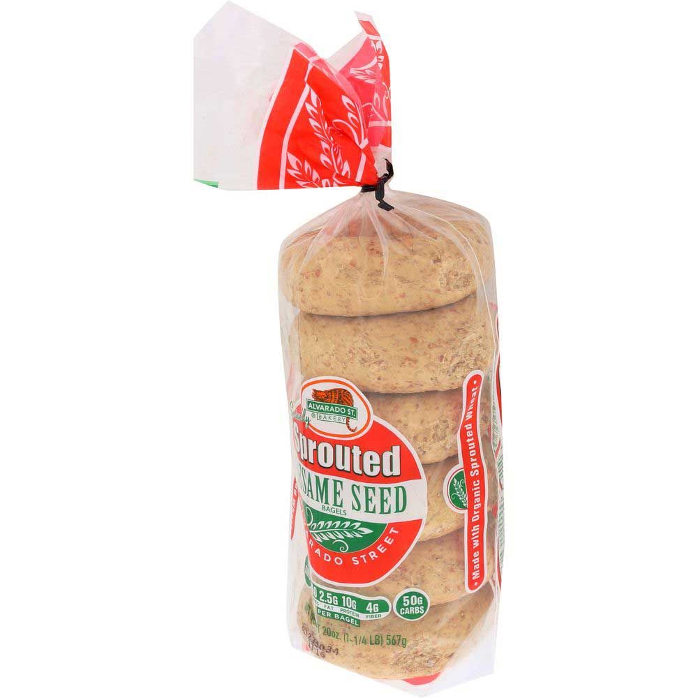 Alvarado Street Bakery Organic Sprouted Wheat Sesame Bagel, 20 Ounce -- 6 Per Case
