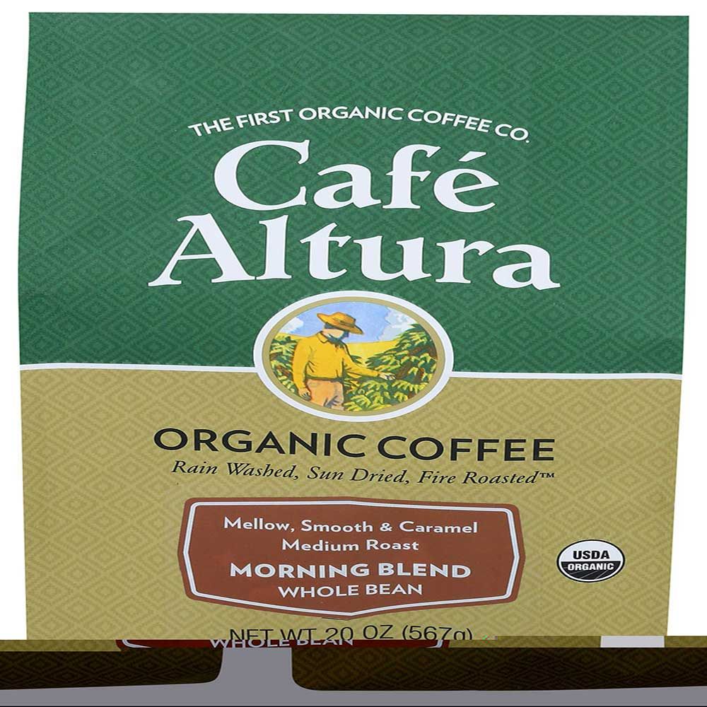 Cafe Altura Organic Morning Blend Whole Bean Coffee, 1.25 Pound -- 6 Per Case