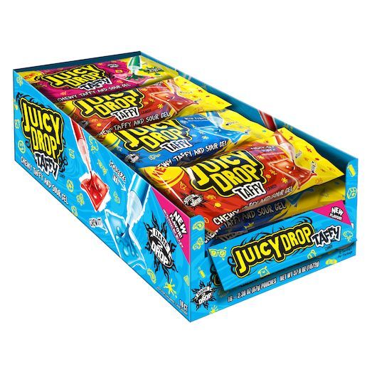 Juicy Drop Taffy With Sour Gel, 16 Count -- 12 Per Case