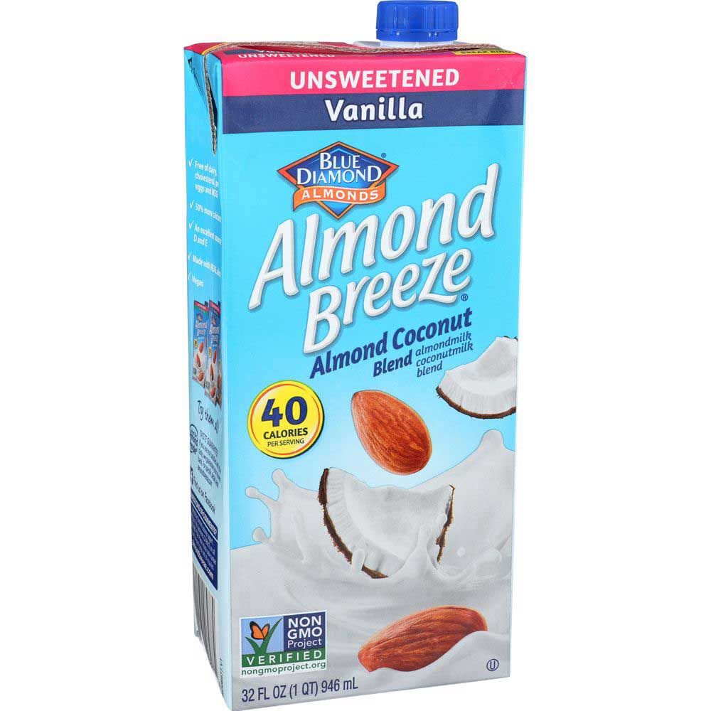 Almond Breeze Unsweetened Vanilla Almond And Coconut Milk Blend, 32 Ounce -- 12 Per Case