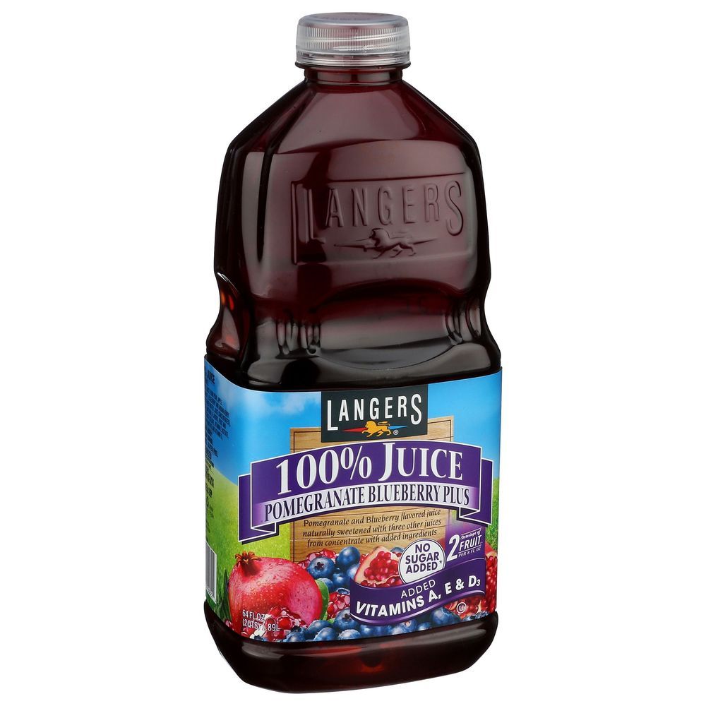 Langers 100 Percentage Pomegranate Blueberry Plus Juice, 64 Fluid Ounce -- 8 Per Case