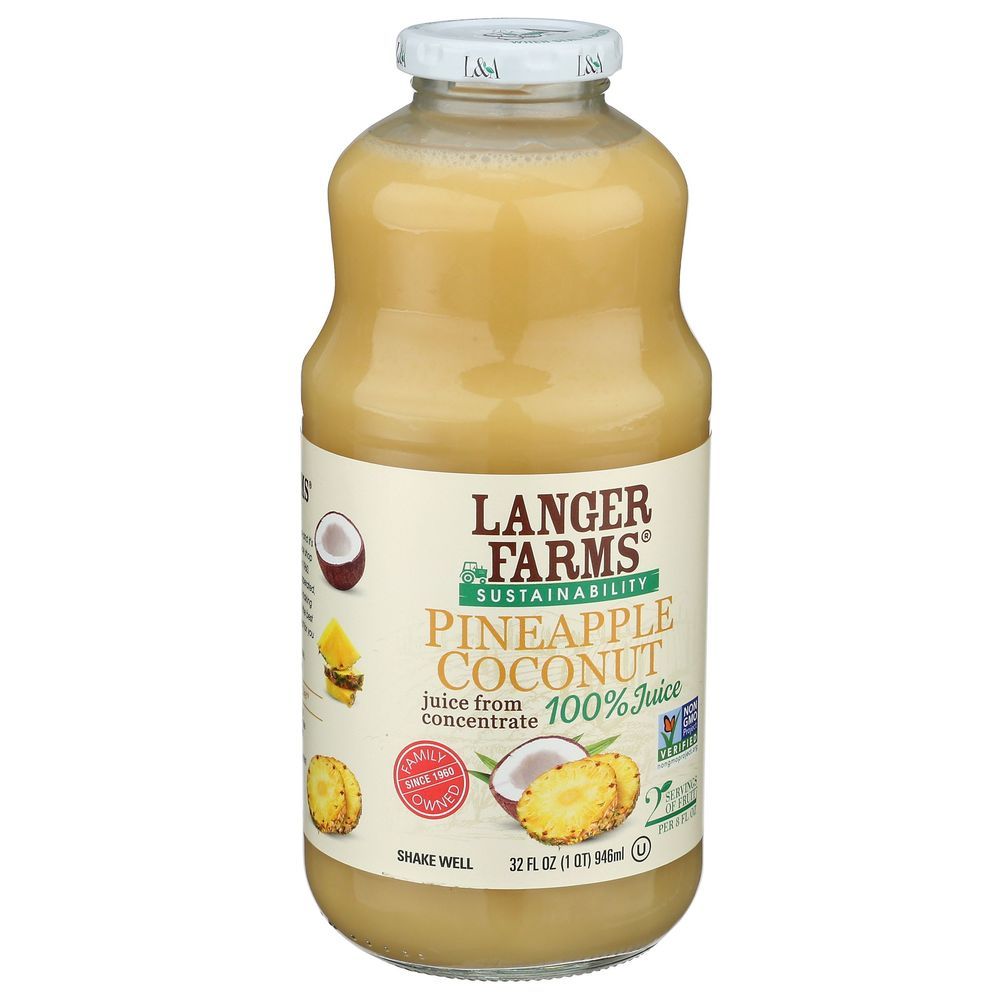 Langers Farms Pineapple Coconut Juice, 32 Fluid Ounce -- 6 Per Case