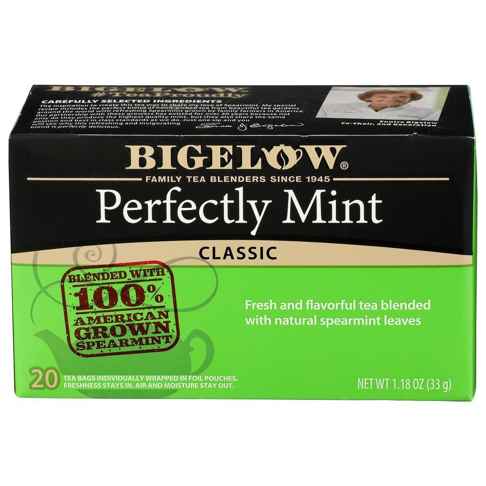 Bigelow Perfectly Mint Tea Bag, 1.18 Ounce -- 6 Per Case