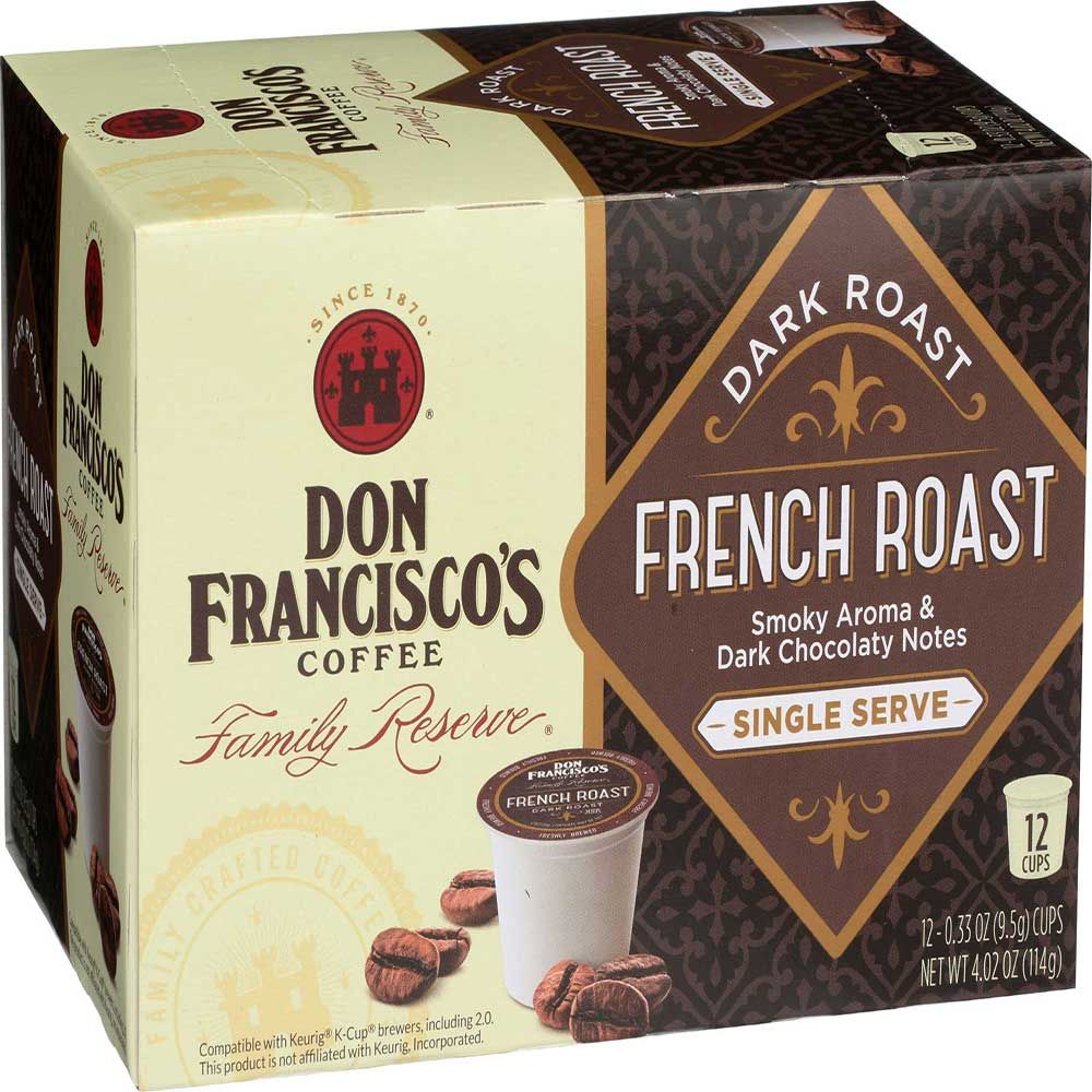 Don Francisco's French Dark Roast Single Serve Coffee, 12 Count -- 6 Per Case
