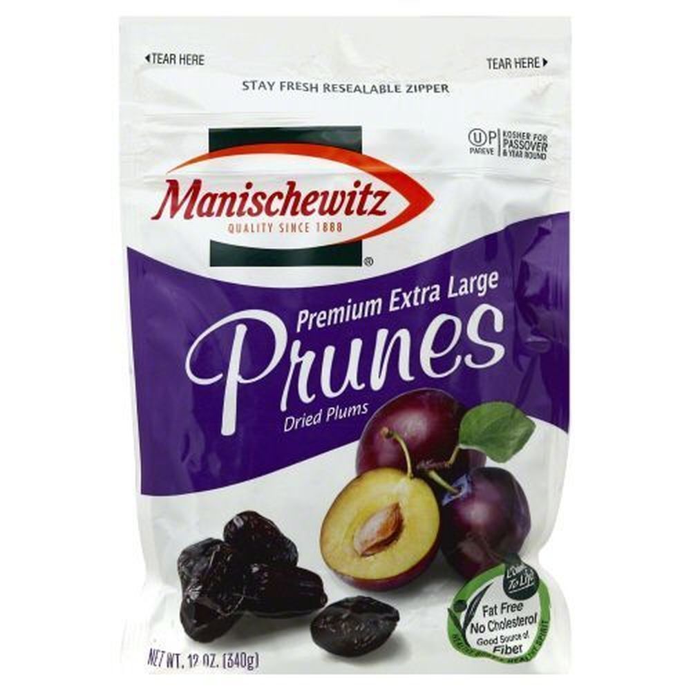 Manischewitz Premium Extra Large Dried Prunes, 12 Ounce -- 12 Per Case