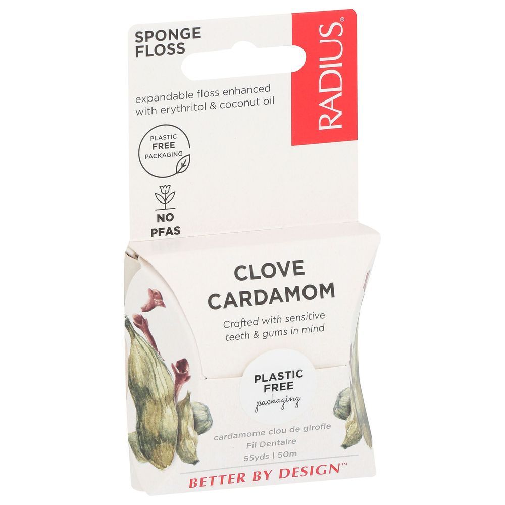 Radius Organic Clove Cardamom Sponge Floss, 55 Yard -- 6 Per Case