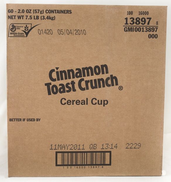 Cinnamon Toast Crunch Cereal In A Cup, 2.01 Ounce -- 10 Per Case